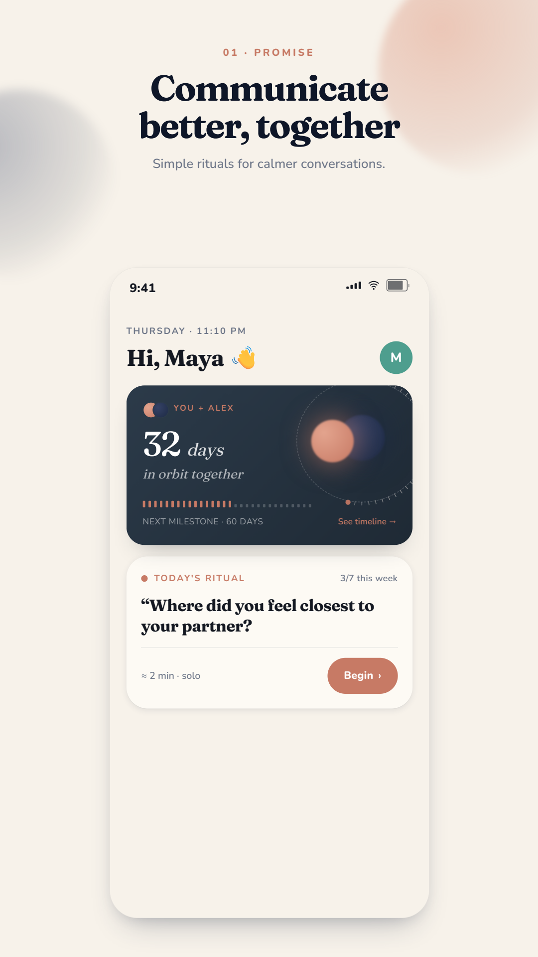 CoupleUp — Home screen and daily ritual