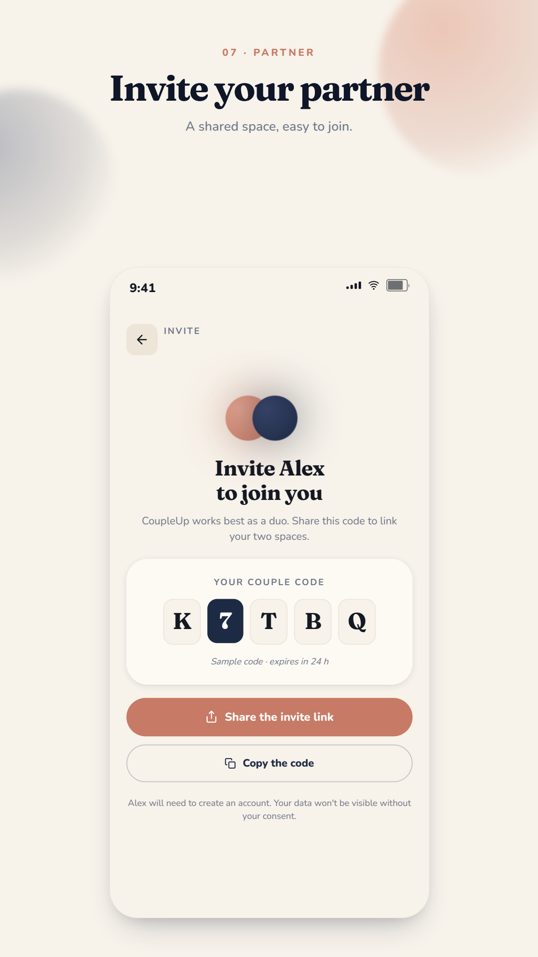 CoupleUp — Partner space